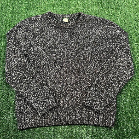 Roots Other - VTG ROOTS Sweater Men's XL Navy Blue Heather Crewneck Cotton Blend Chunky Knit